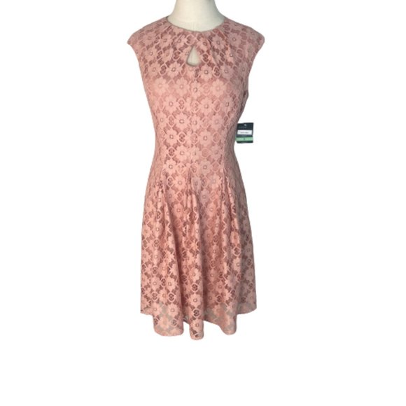 Gabby Skye Dresses & Skirts - Gabby Skye Mini Dress Size 8 Pink Lace Fit Flare New